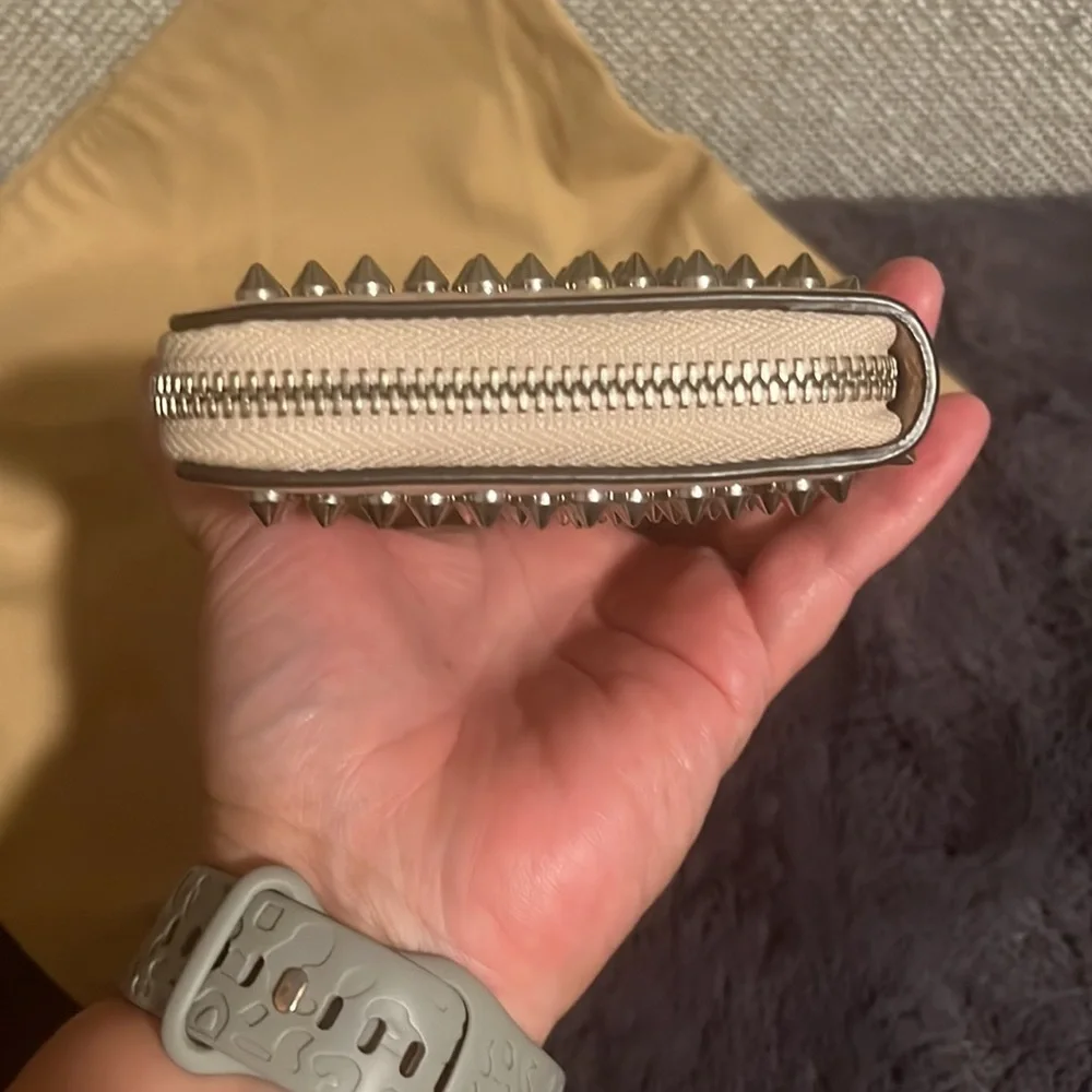 EUC Authentic Christian Louboutin Panettone pale pink zippy wallet and dust bag